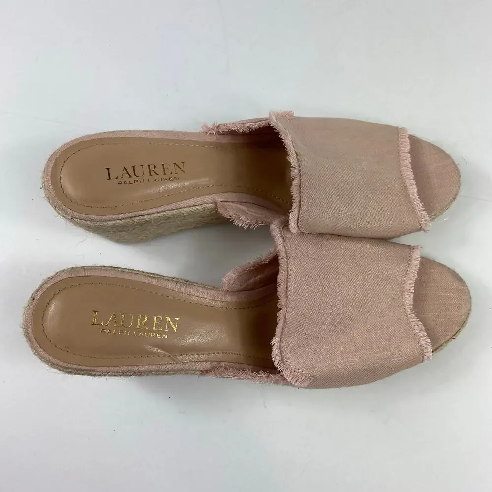 Lauren Ralph Lauren Carlynda Linen Wedge Size 9.5B